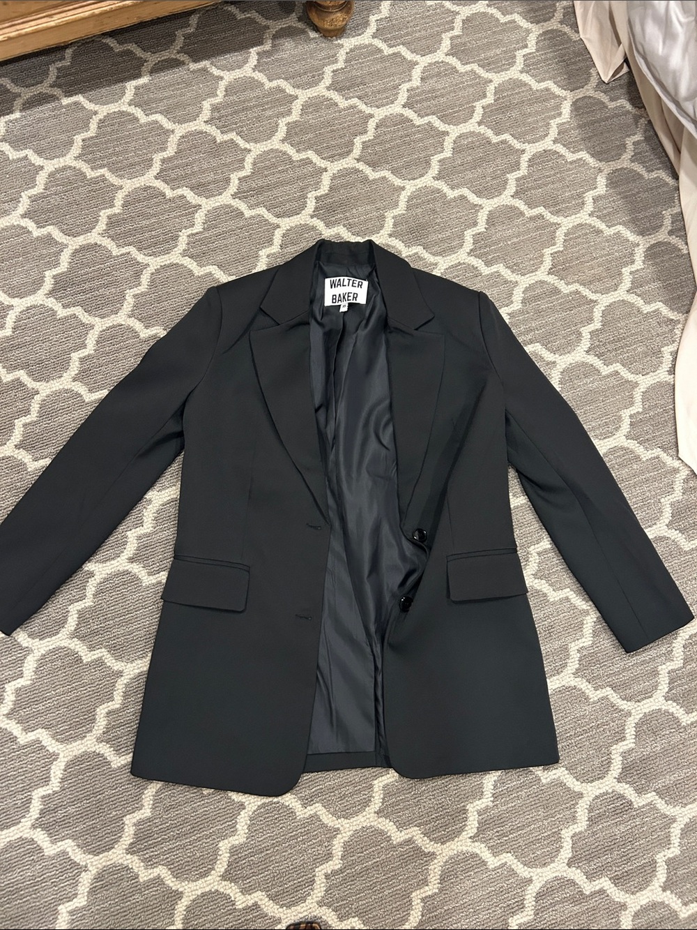Walter Baker Black Single-Breasted Tailored Blazer
